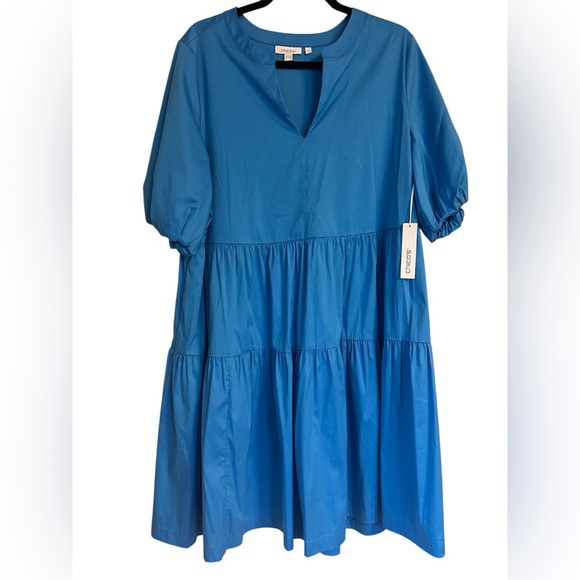 Chico's Dresses & Skirts - Chicos NWT Bright Blue Tiered V-Neck Dress